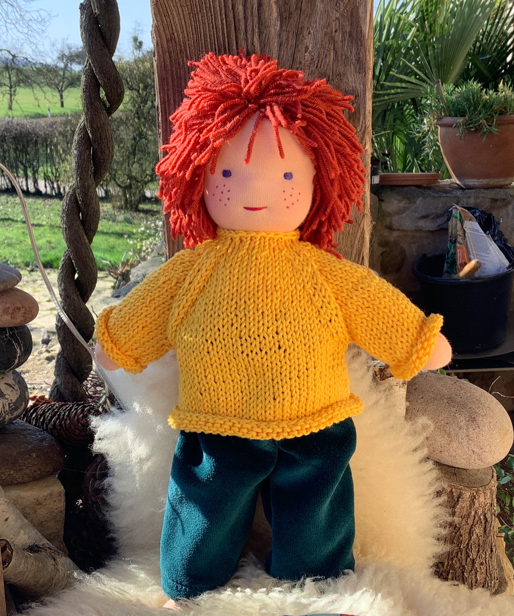 Kleine Stoffpuppe nach Waldorfart Paulchen