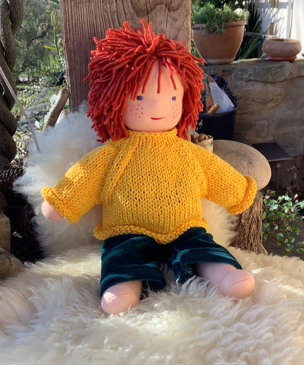 Kleine Stoffpuppe nach Waldorfart Paulchen – Bild 2
